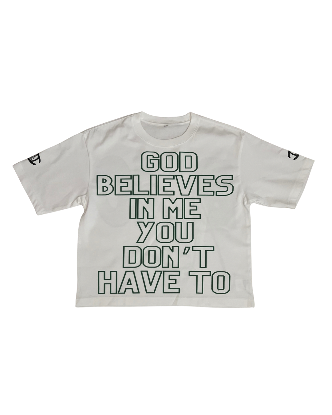White “ God Believes “ Tee